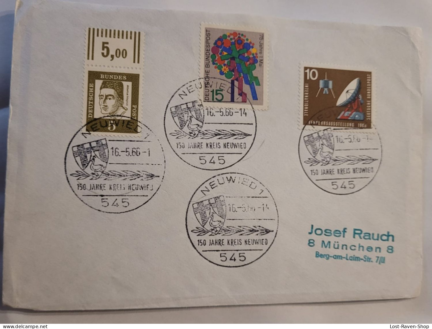 150 Jahre Kreis Neuwied - Briefomslagen - Gebruikt