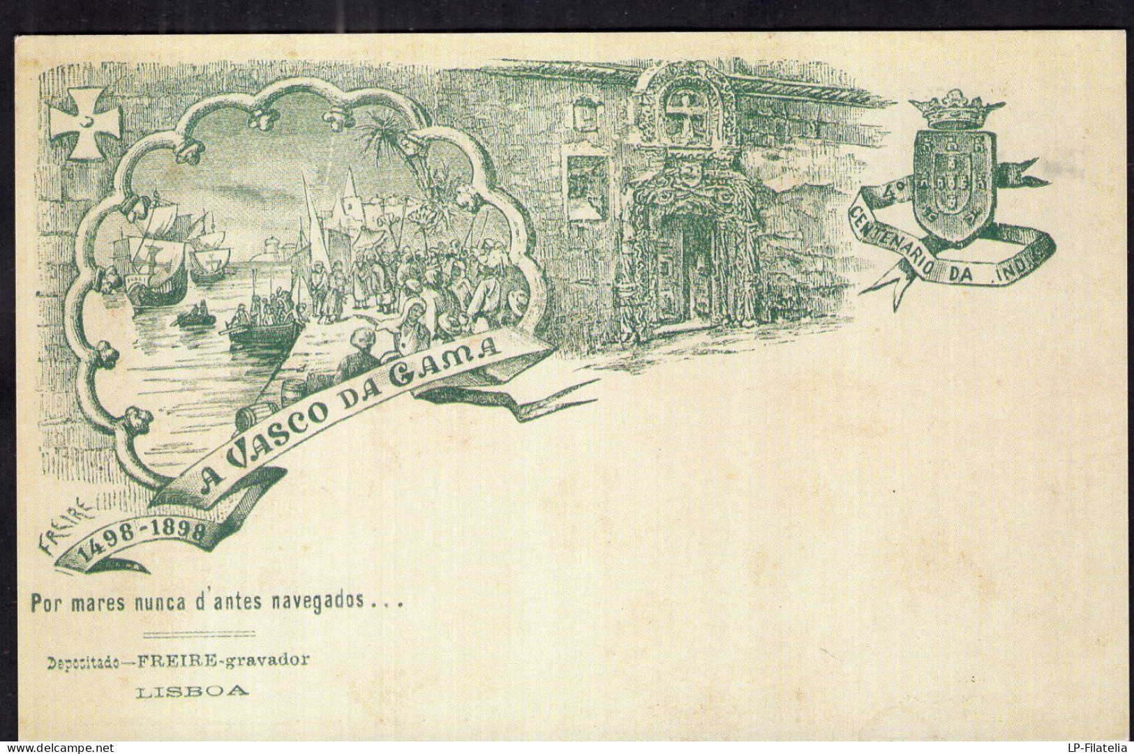 Portugal - Reproduction - 1898 - Carte Postale - Centenario Da India - 1498-1898 - Portuguese India