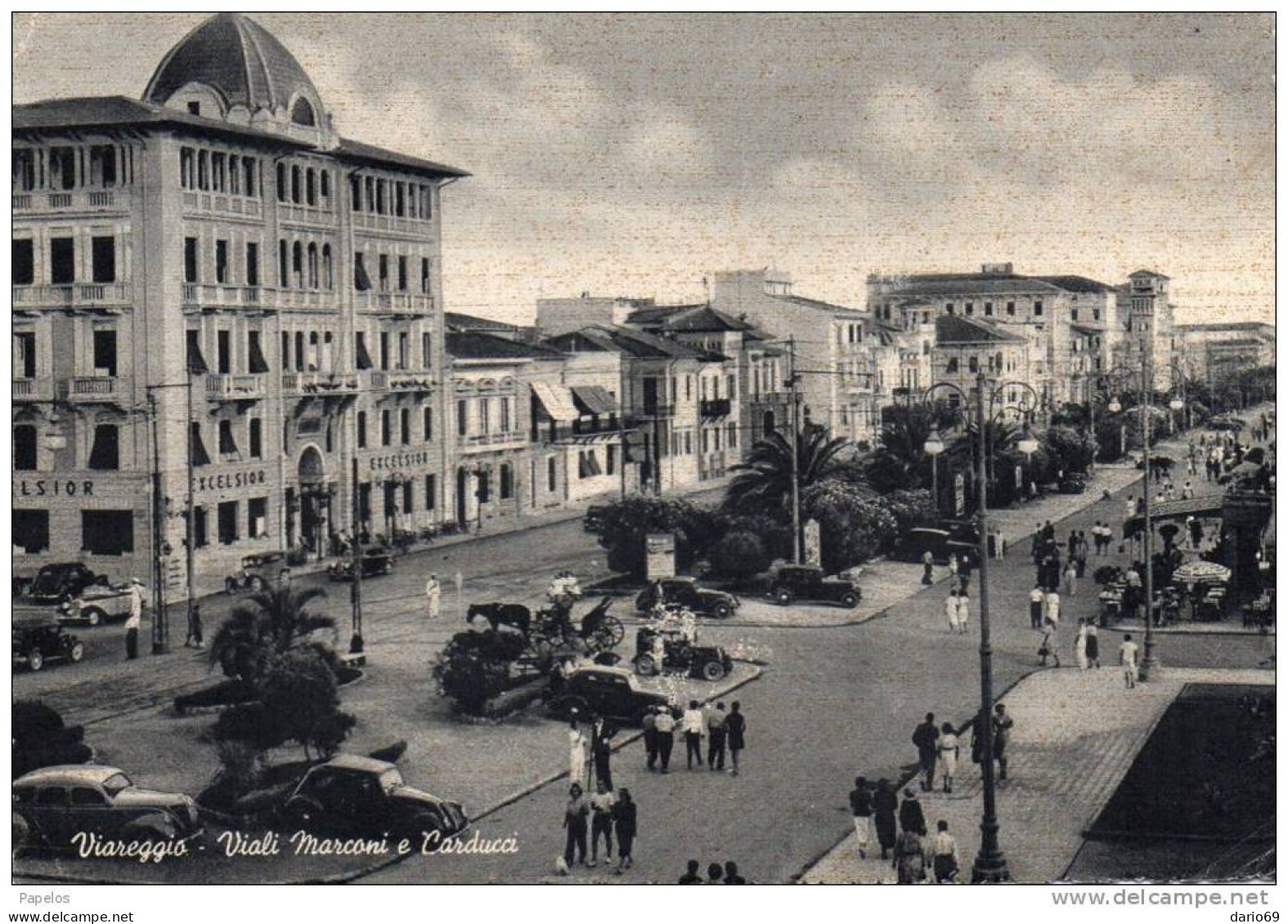 1952  -  VIAREGGIO - VIALE MARCONI E CARDUCCI - Viareggio