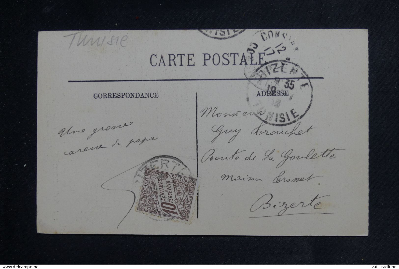 TUNISIE - Taxe De Bizerte Sur Carte Postale De Constantine  - L 150879 - Cartas & Documentos