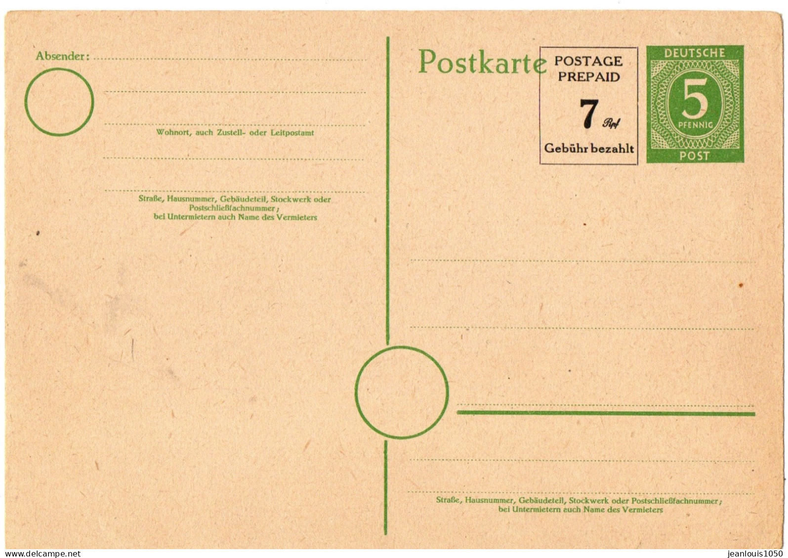 ALLEMAGNE ZONE BRITANNIQUE ENTIER POSTAL CARTE  SURCHARGE NEUF** - Emissions De Nécessité Zone Britannique