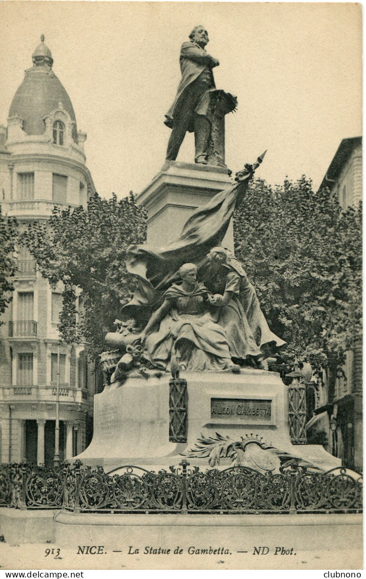 CPA -  NICE - STATUE DE GAMBETTA - Monuments, édifices