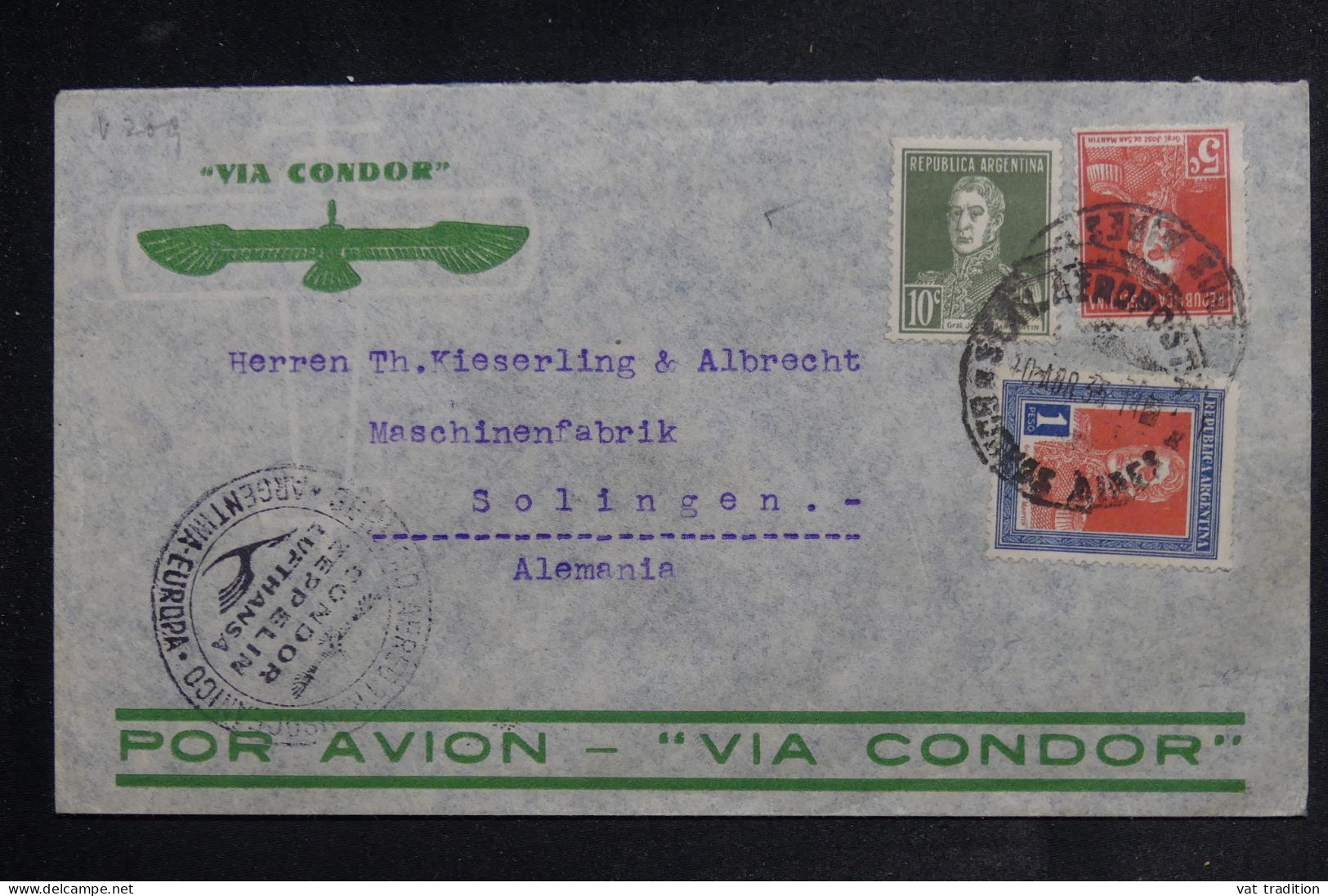 ARGENTINE - Enveloppe De Buenos Aires Pour L'Allemagne Par Avion En 1935  - L 150882 - Lettres & Documents