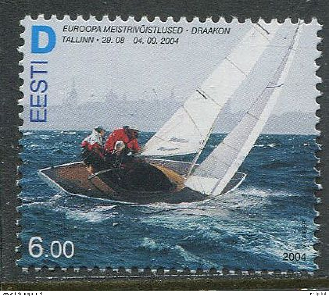 Estonia:Unused Stamp European Championships In Dragon Class 2004, MNH - Vela