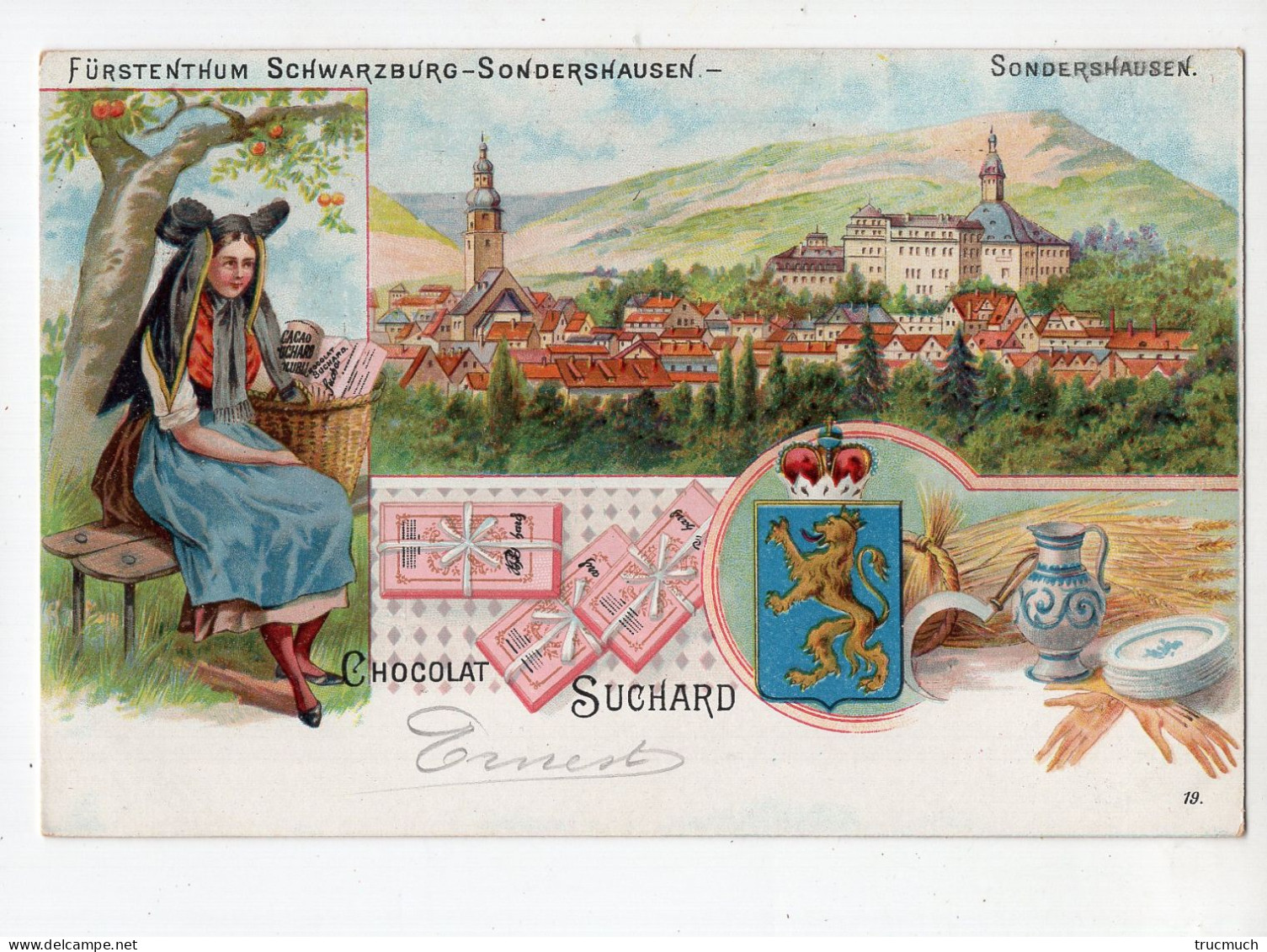 2 - Chocolat SUCHARD - Fürstenthum Schwarzburg - Sondershausen 1901 - Advertising