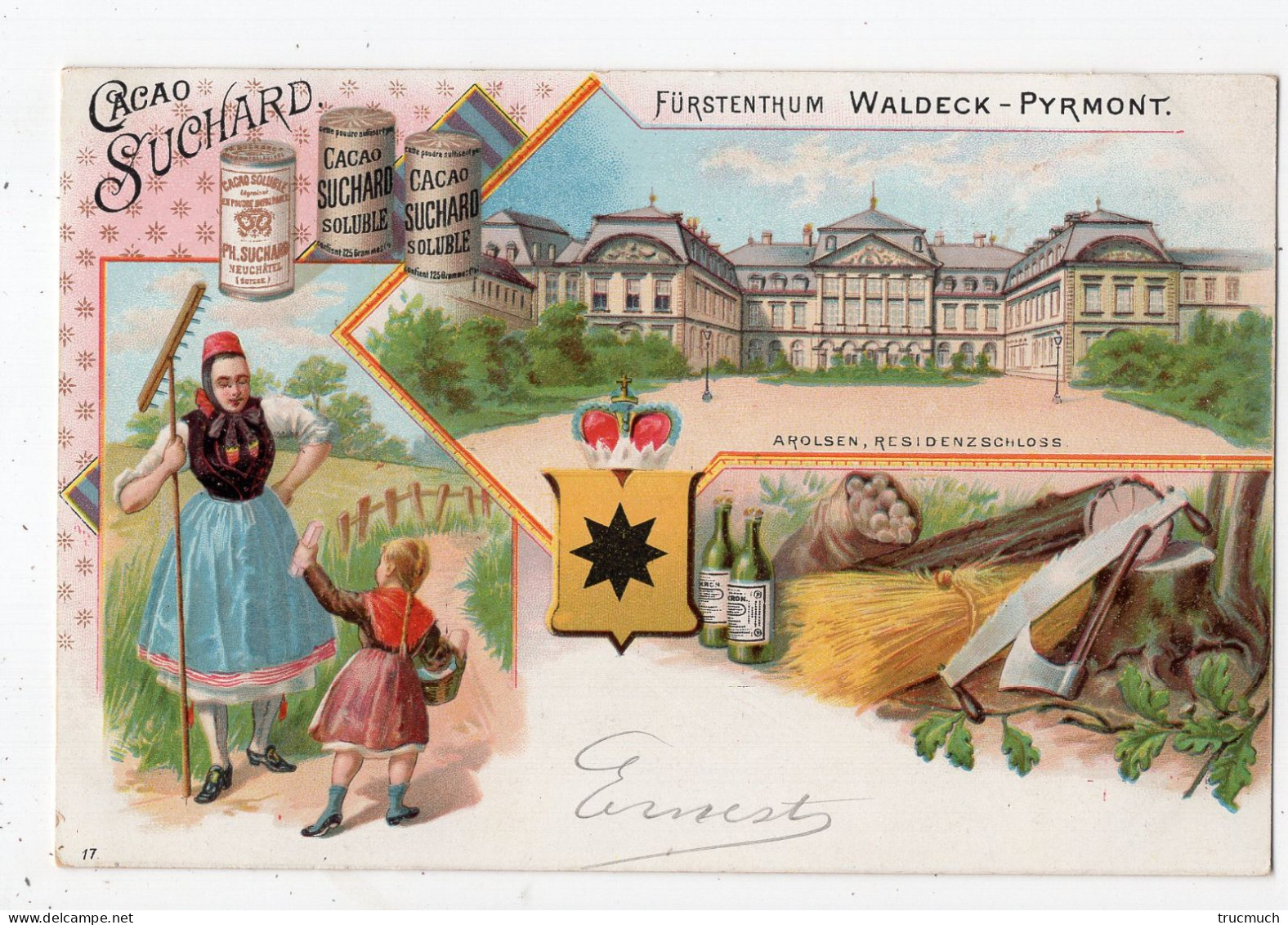 3 - Cacao SUCHARD - Fürstenthum WALDECK - PYRMONT 1901 - Advertising