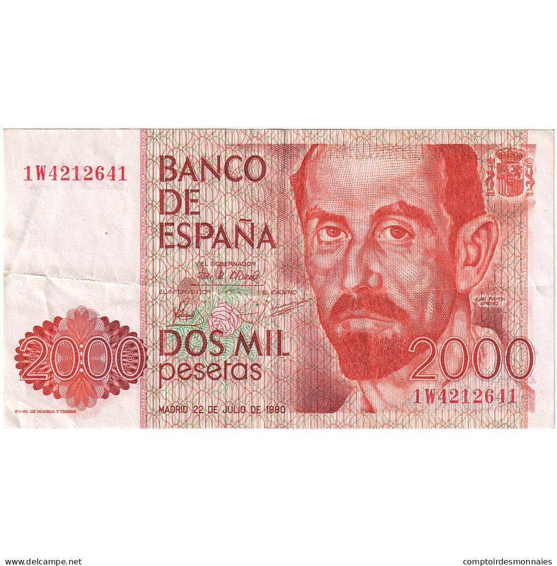 Espagne, 2000 Pesetas, 1980-07-22, TTB - [ 4] 1975-… : Juan Carlos I