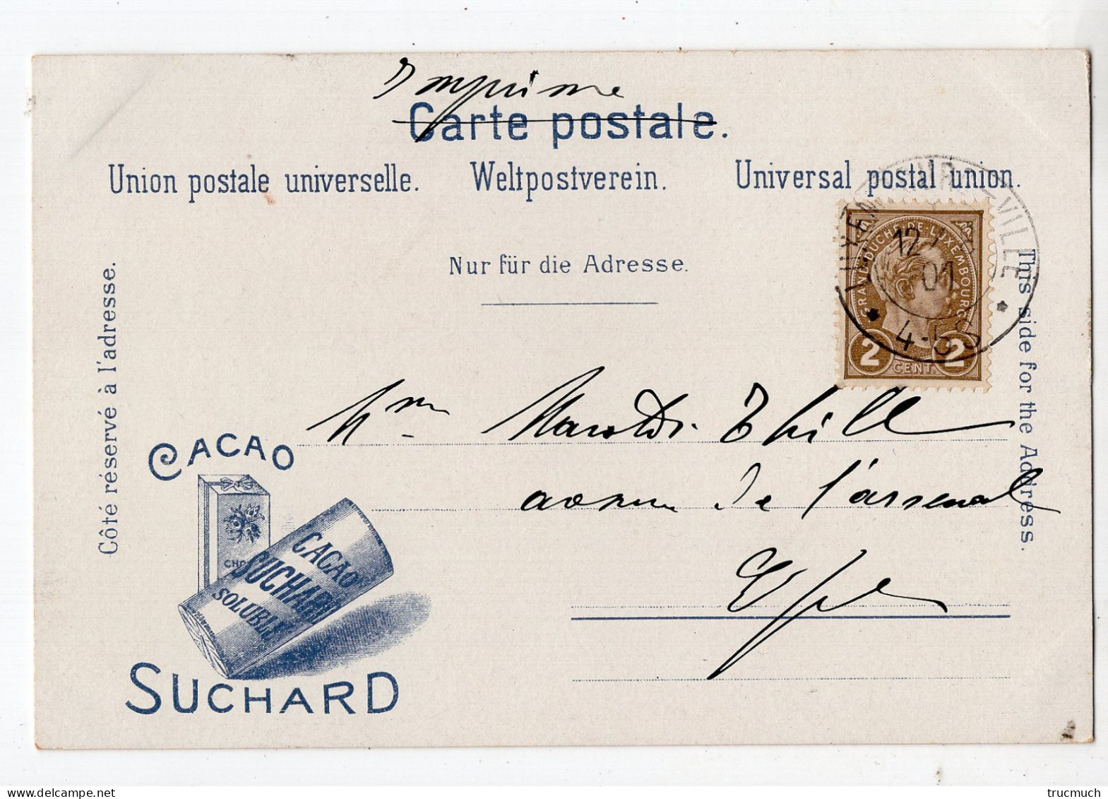 4 - Cacao SUCHARD - Fürstenthum LIPPE - DETMOLD 1901 - Advertising