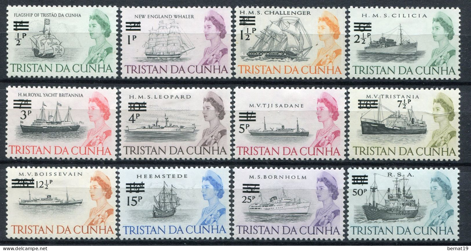 Tristan Da Cunha 1971. Yvert 141-52 ** MNH. - Tristan Da Cunha