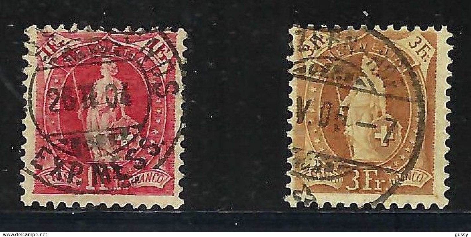 SUISSE 1900-03: Les ZNr. 75E,72E, B Obl. CAD - Gebraucht