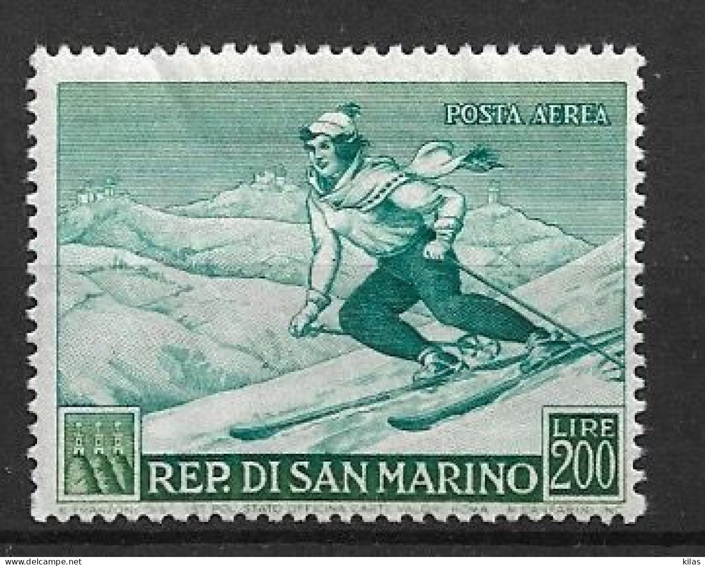 SAN MARINO 1953 AIRMAIL, SPORT, SKY MH - Luftpost