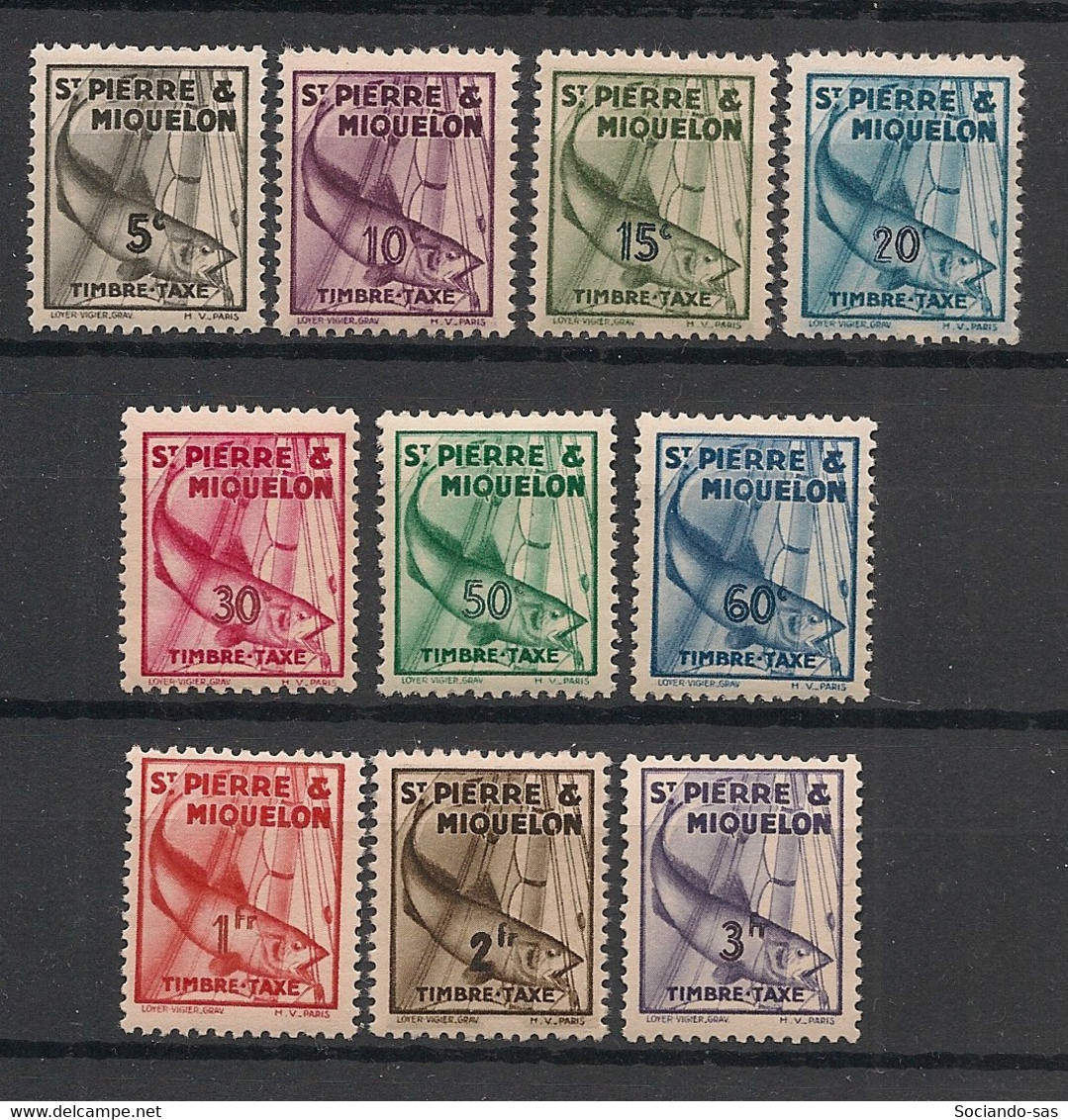 SPM - 1938 - Taxe TT N°YT. 32 à 41 - Série Complète - Neuf * / MH VF - Timbres-taxe