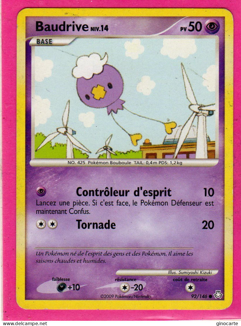 Carte Pokemon 2009 Diamant Et Perle Eveil De Legende 92/146 Baudrive 50pv Occasion - Diamant Und Perl