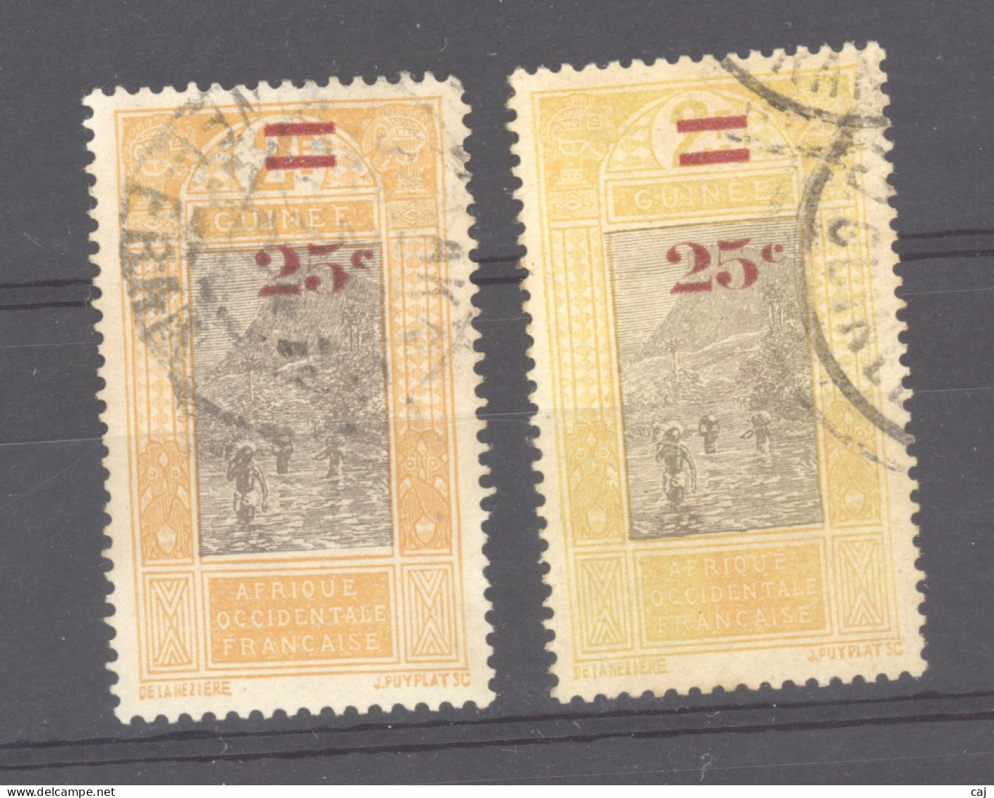 Guinée  :  Yv  99-99a  (o)   Jaune Orange Jaune - Used Stamps