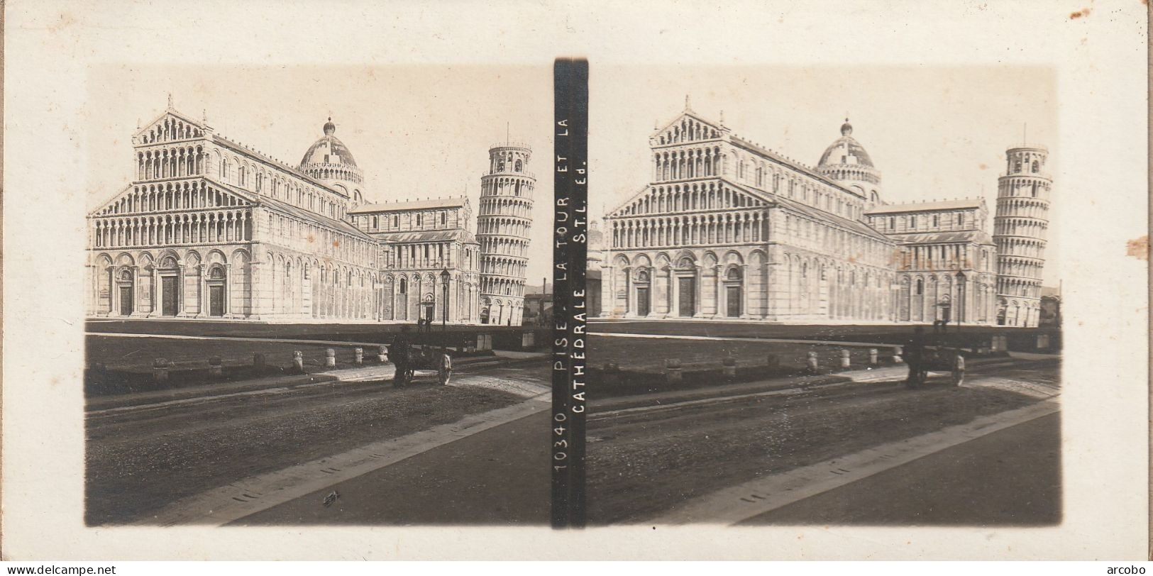Pisa  La Tour Et La Cathedrale - Stereoscope Cards