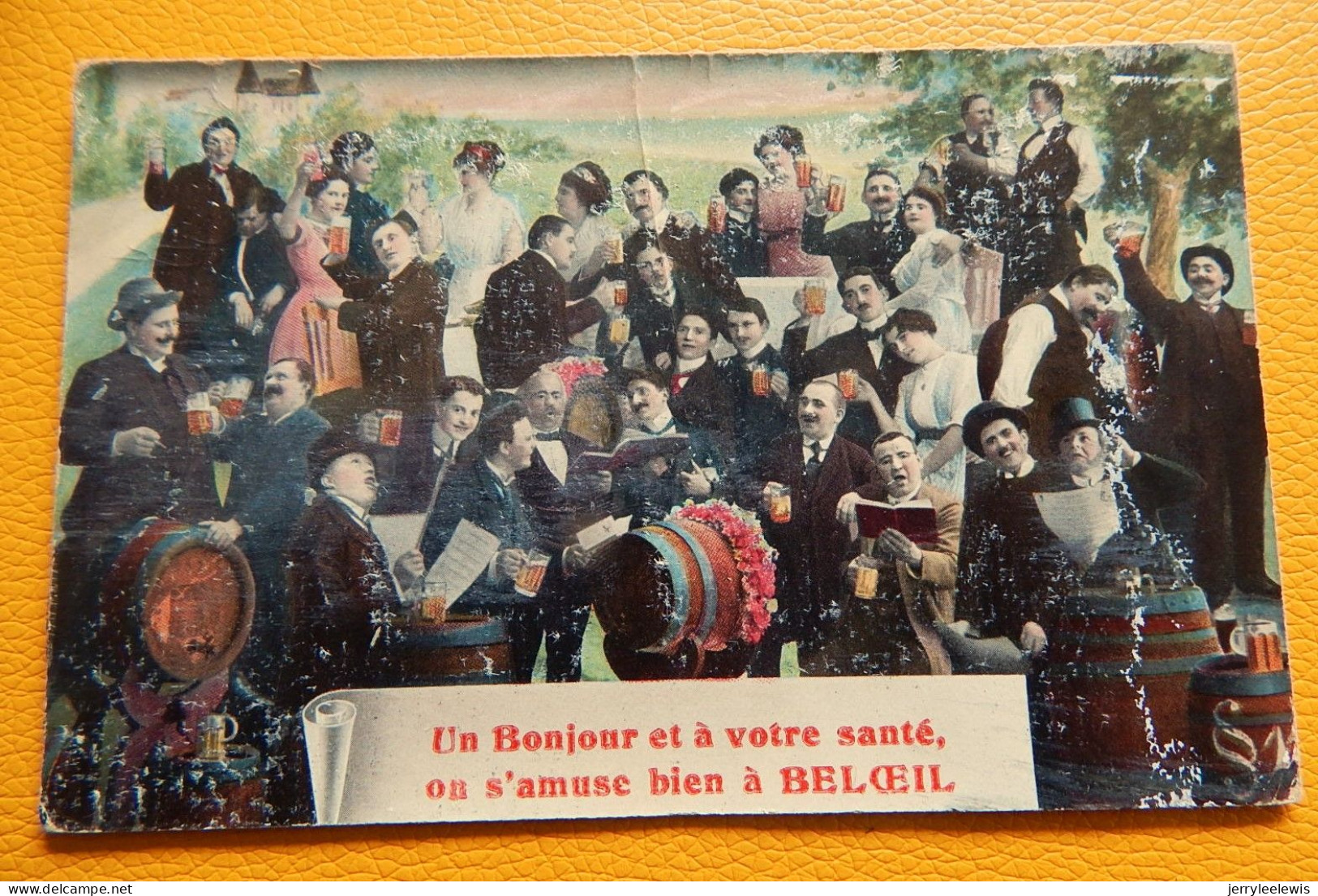 BELOEIL  - Un Bonjour Et à Votre Santé , On S'amuse Bien à Beloeil !  -  1914 - Beloeil