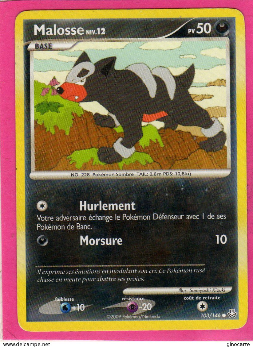 Carte Pokemon 2009 Diamant Et Perle Eveil De Legende 103/146 Malosse 50pv Bon Etat - Diamant & Perle