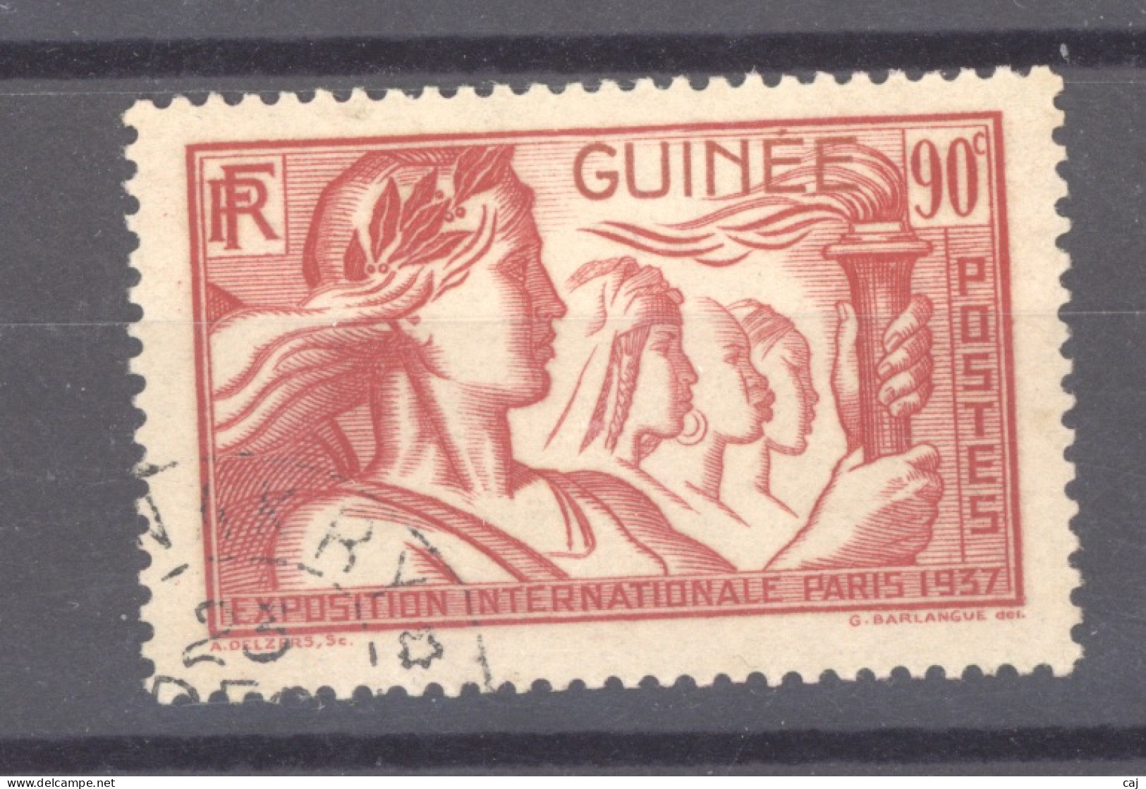 Guinée  :  Yv  123   (o) - Gebruikt