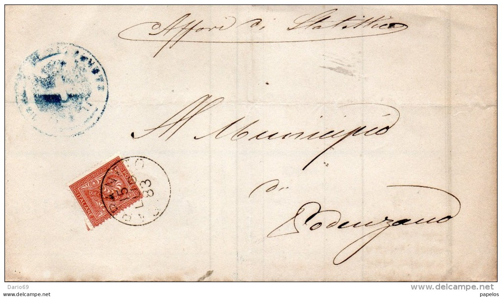 1883  LETTERA CON ANNULLO CARPANETO PIACENZA - Storia Postale