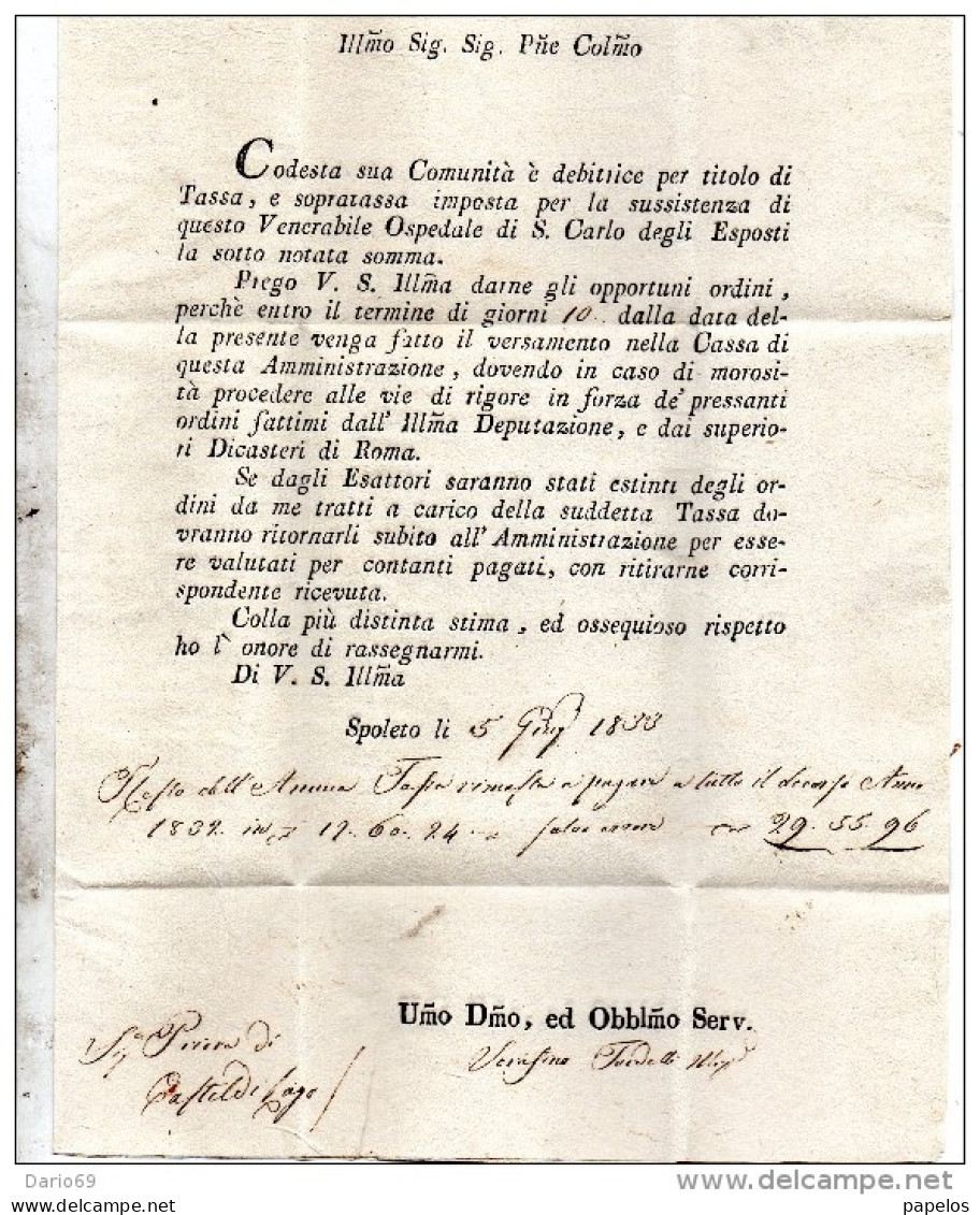 1833   LETTERA CON ANNULLO SPOLETO - 1. ...-1850 Prefilatelia