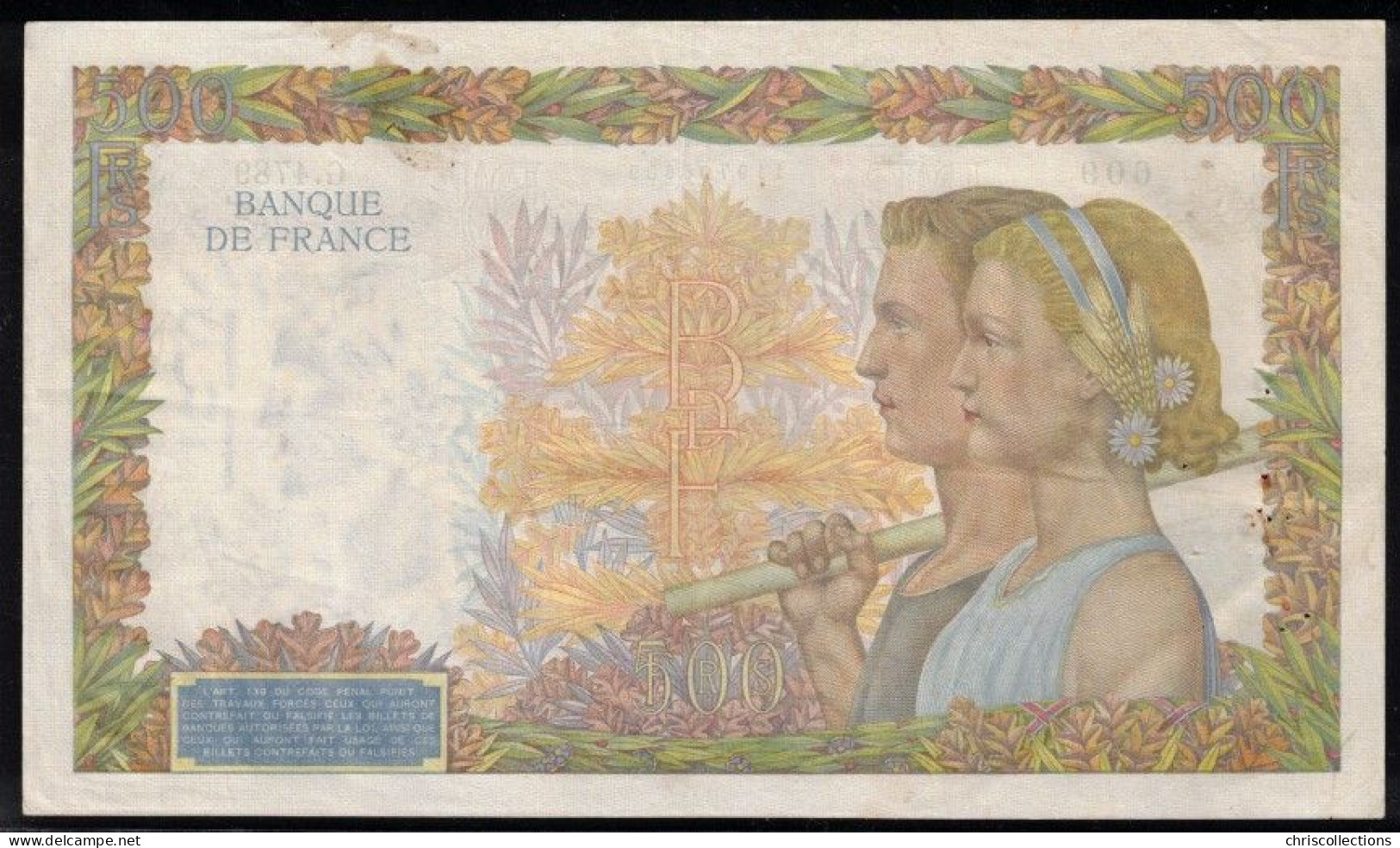 FRANCE - Billet Français - 500F La Paix - F : 32/30 -  5.3.1942 - TTB+ - 500 F 1940-1944 ''La Paix''