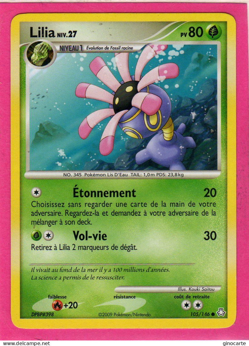 Carte Pokemon 2009 Diamant Et Perle Eveil De Legende 105/146 Lilia 80pv Neuve - Diamond & Pearl 