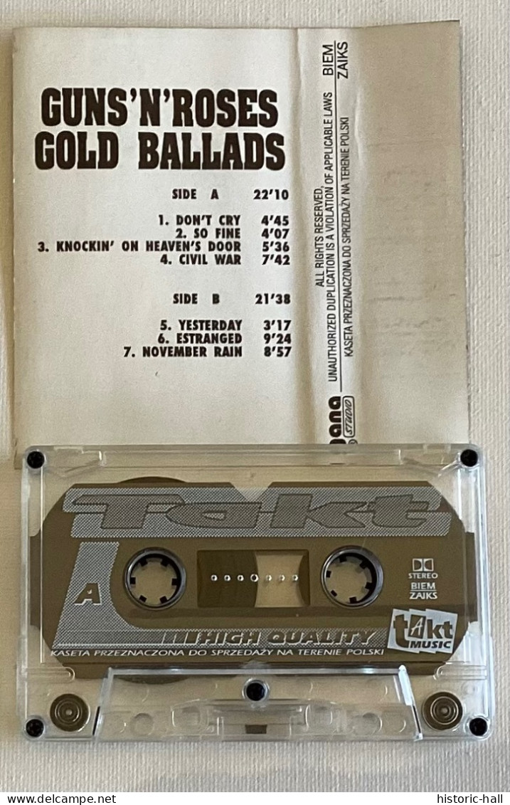 GUNS’ N’ ROSES - Gold Ballads - TAPE - 1990 - Poland Press - Audio Tapes