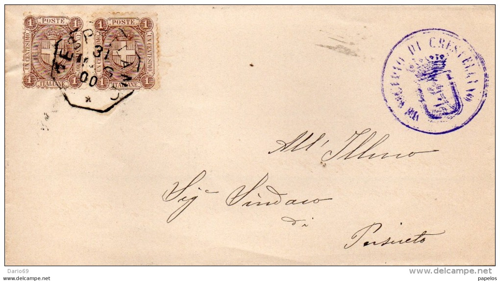 1900   LETTERA CON ANNULLO  OTTAGONALE CRESPELLANO BOLOGNA - Storia Postale