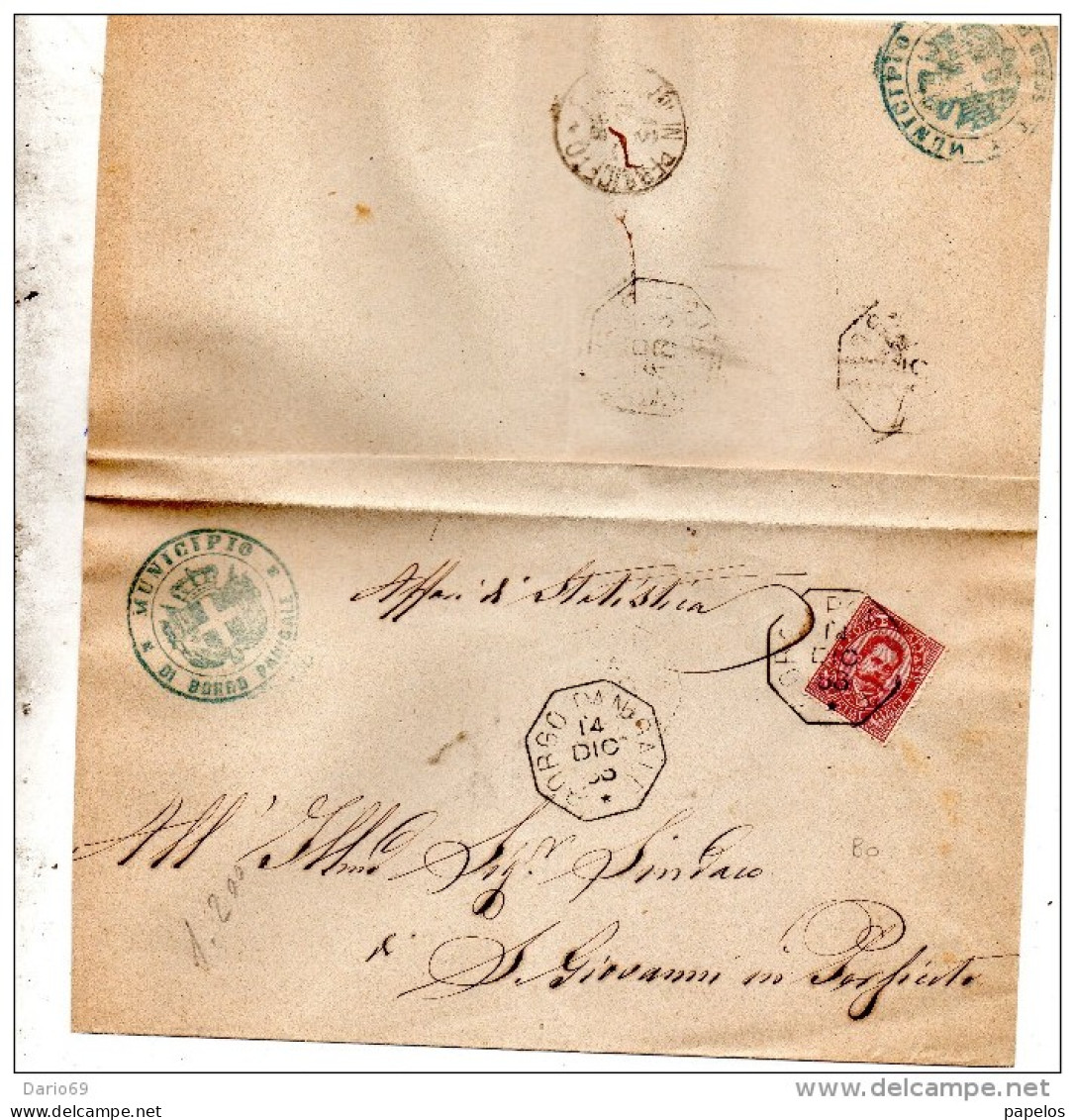 1886  LETTERA CON ANNULLO  OTTAGONALE  BORGO PANIGALE BOLOGNA - Storia Postale