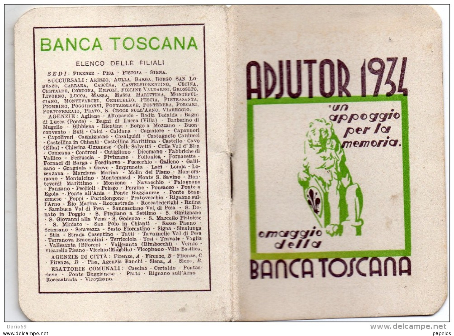 1934 CALENDARIO TASCABILE - Andere & Zonder Classificatie