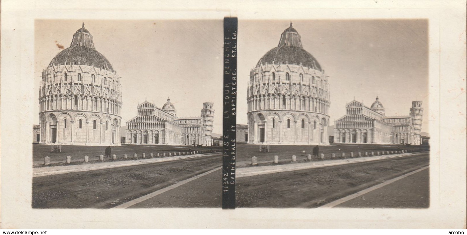 Pisa  La Tour Et La Cathedrale Et Baptistere - Stereoscope Cards