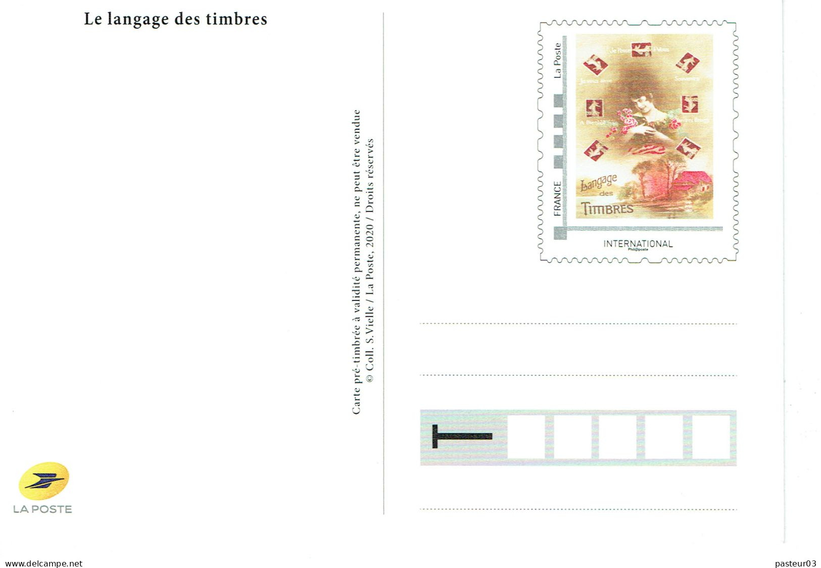 Série de 4 Entiers Le langage des timbres éditées par le Musée de La Poste voir liste Tarif international