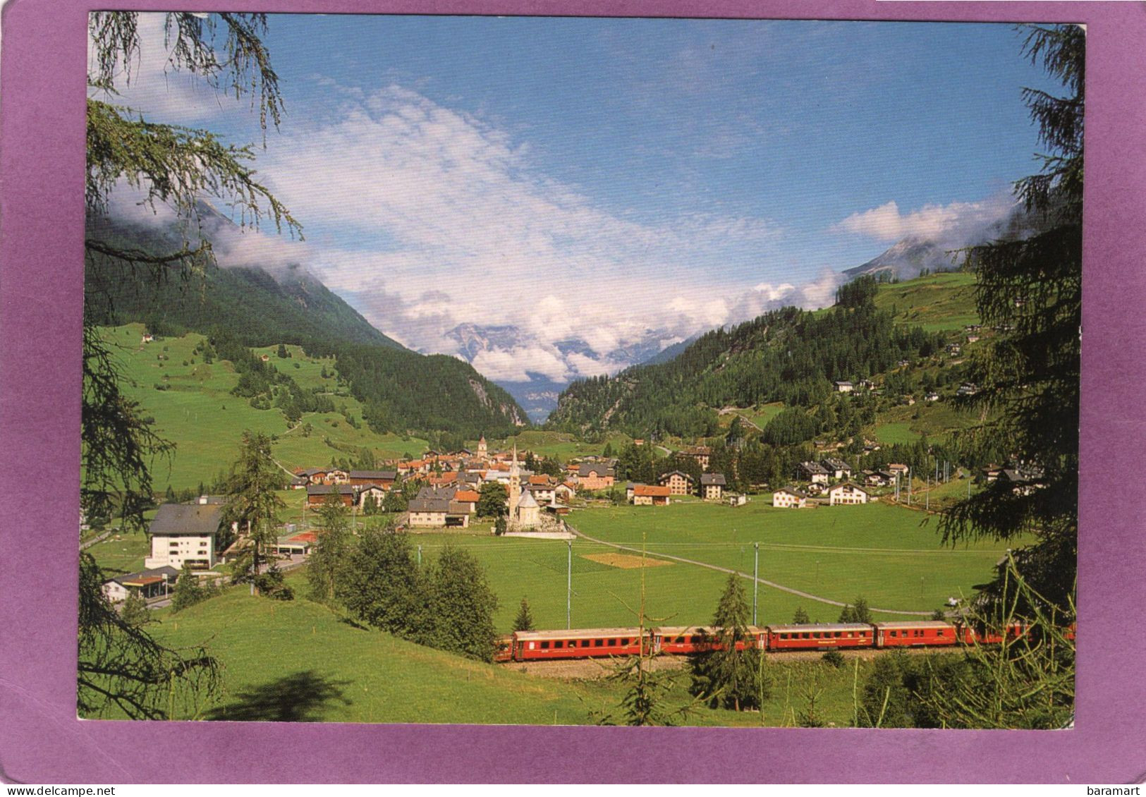 GR BERGÜN / BRAVUOGN Gegen Lenzer Und Aroser-Rothorn Mit Rhätischer Bahn   -  Zug - Bergün/Bravuogn