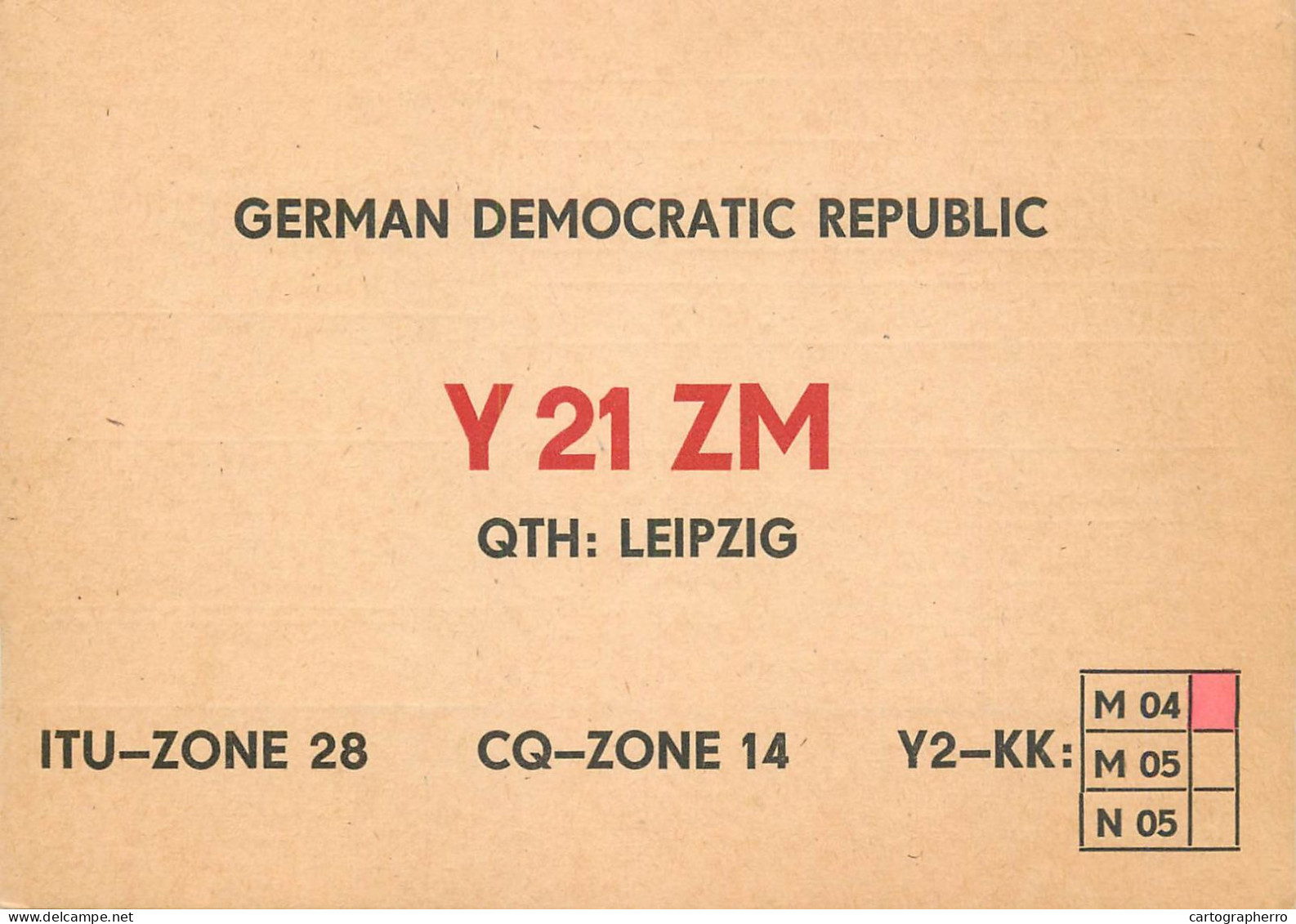 German Democratic Republic Radio Amateur QSL Card Y03CD Y21ZM 1984 - Radio Amatoriale