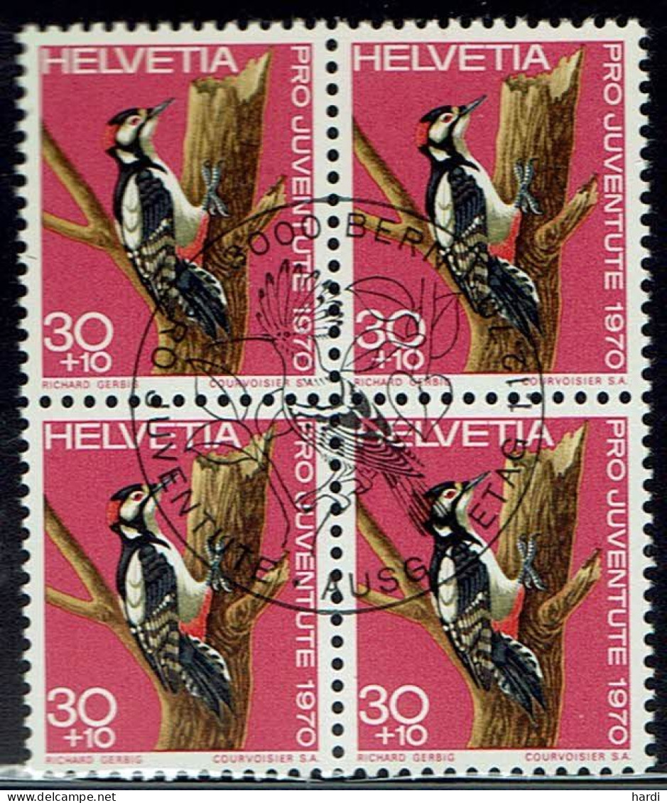 Schweiz 1970, MiNr.: 938, 4erBlock Mit FDC Gestempelt - Usati