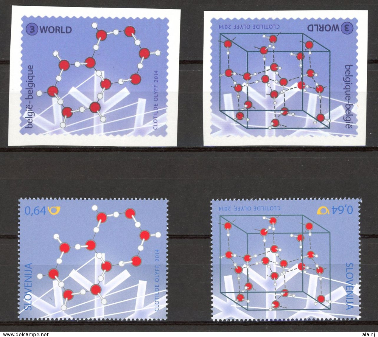 BE    4423 - 4424   XX     ---    MNH  --   Cristallographie : Emission Avec La Slovénie  --  Timbres Slovènes Inclus - Ungebraucht