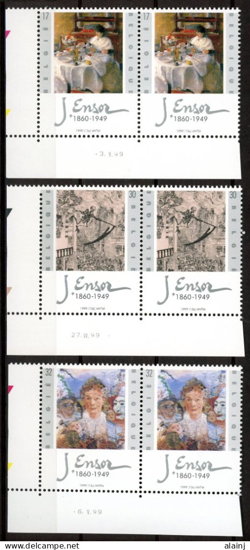 BE    2829 - 2831    XX      ---      MNH  --   James Ensor - Angoli Datati