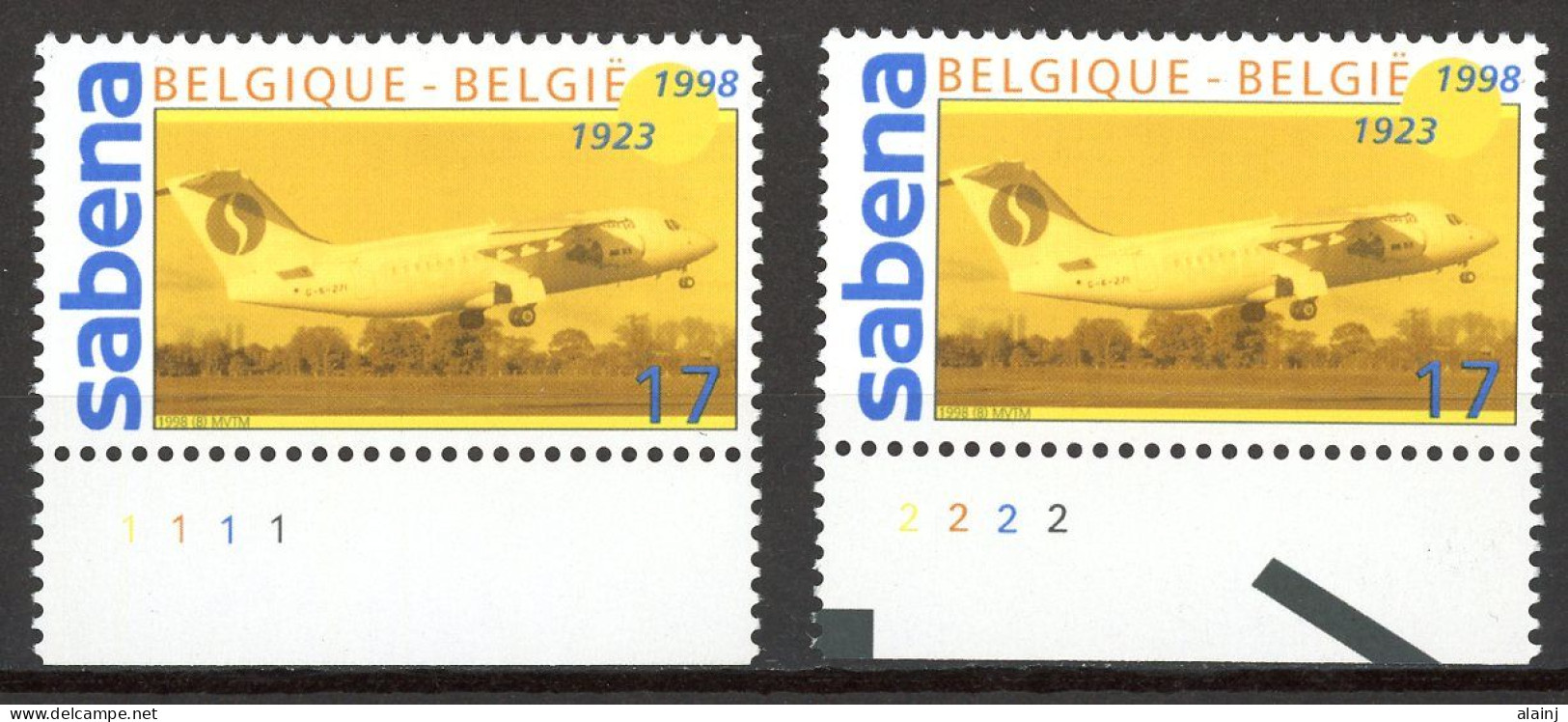 BE    2753    XX      ---      MNH  --   75 Ans De La Sabena  --  N° De Planche 1 Et 2 - 1991-2000