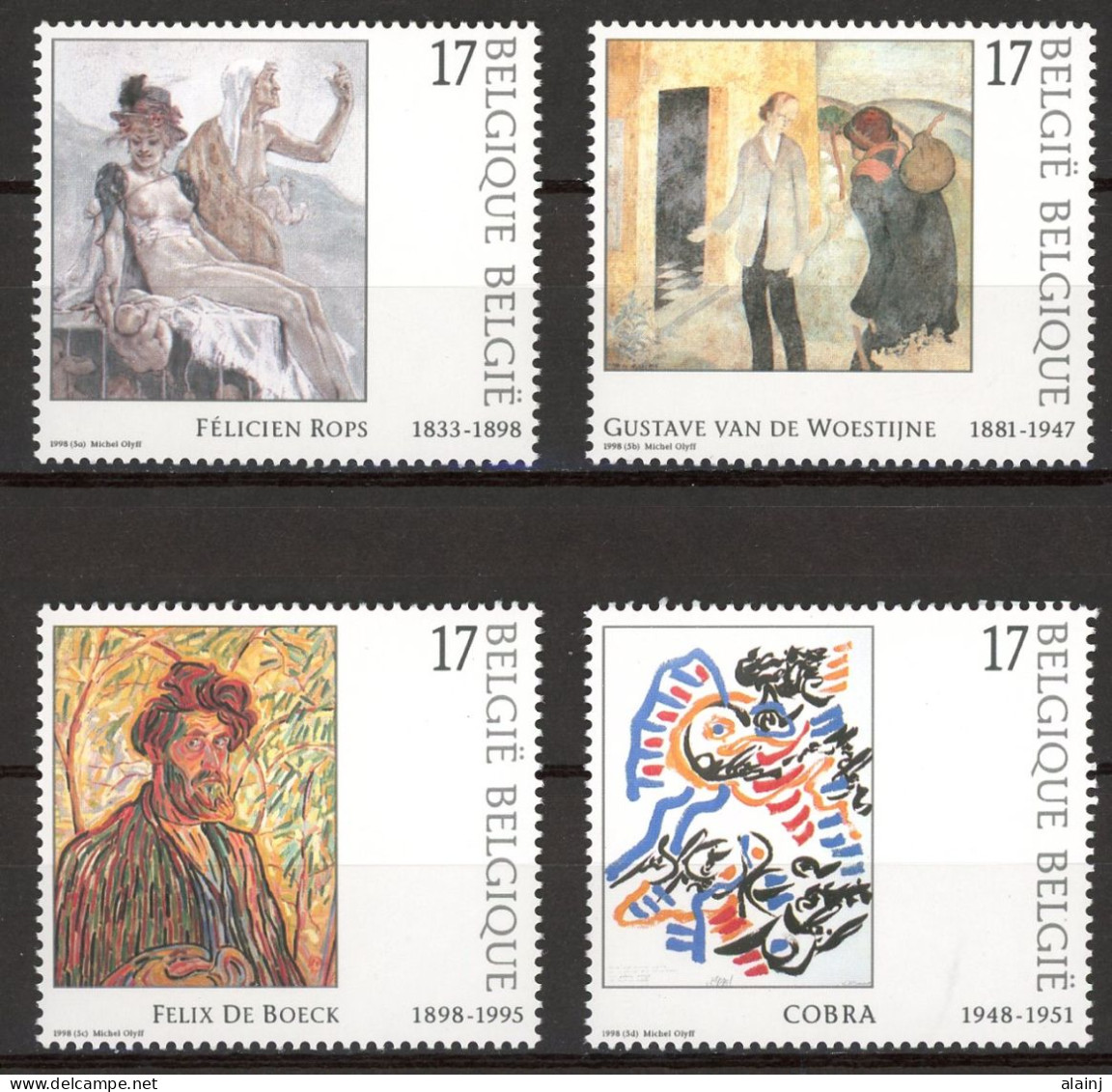 BE    2741 - 2744    XX      ---      MNH  --  L'art En Belgique   --  Timbres Du Carnet B30 - Unused Stamps