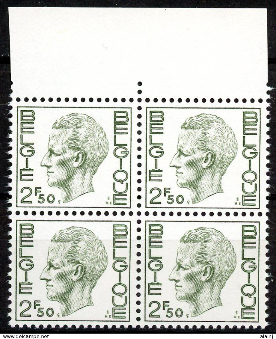 BE    1716    XX      ---      MNH  --  Papier Blanc  --  Bloc De 4 Bord De Feuille - 1970-1980 Elström