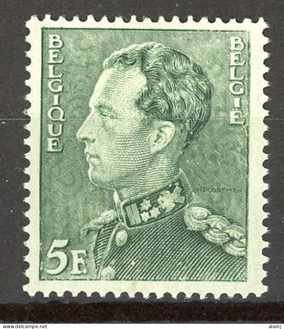 BE    433a    XX      ---      MNH  --  Léopold III  --  Nuance Vert-olive - 1936-1951 Poortman