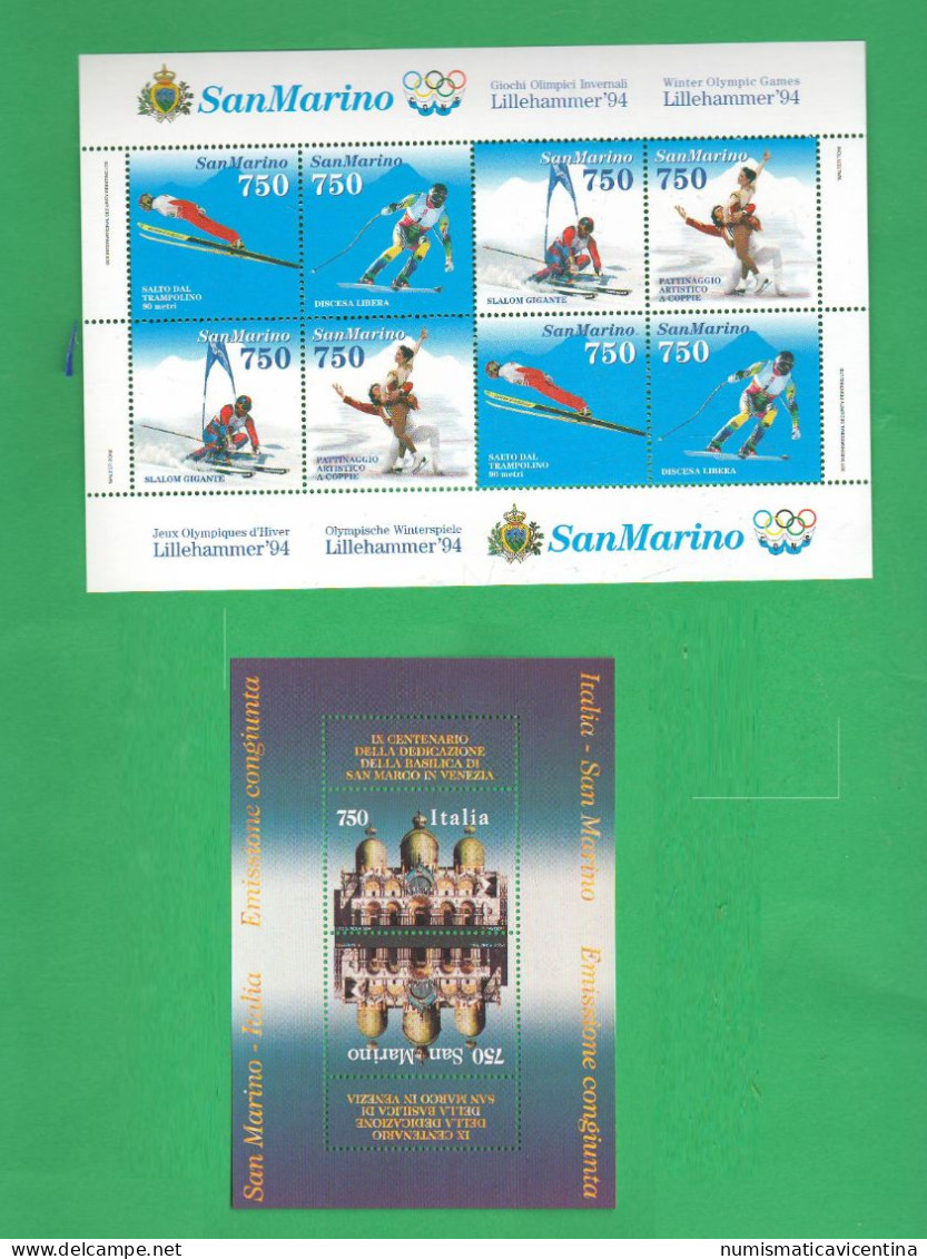 San Marino 1994 Annata Completa 32 Francobolli + 2 Foglietti BF Valori NUOVI ** Stamps Saint Marin - Nuevos