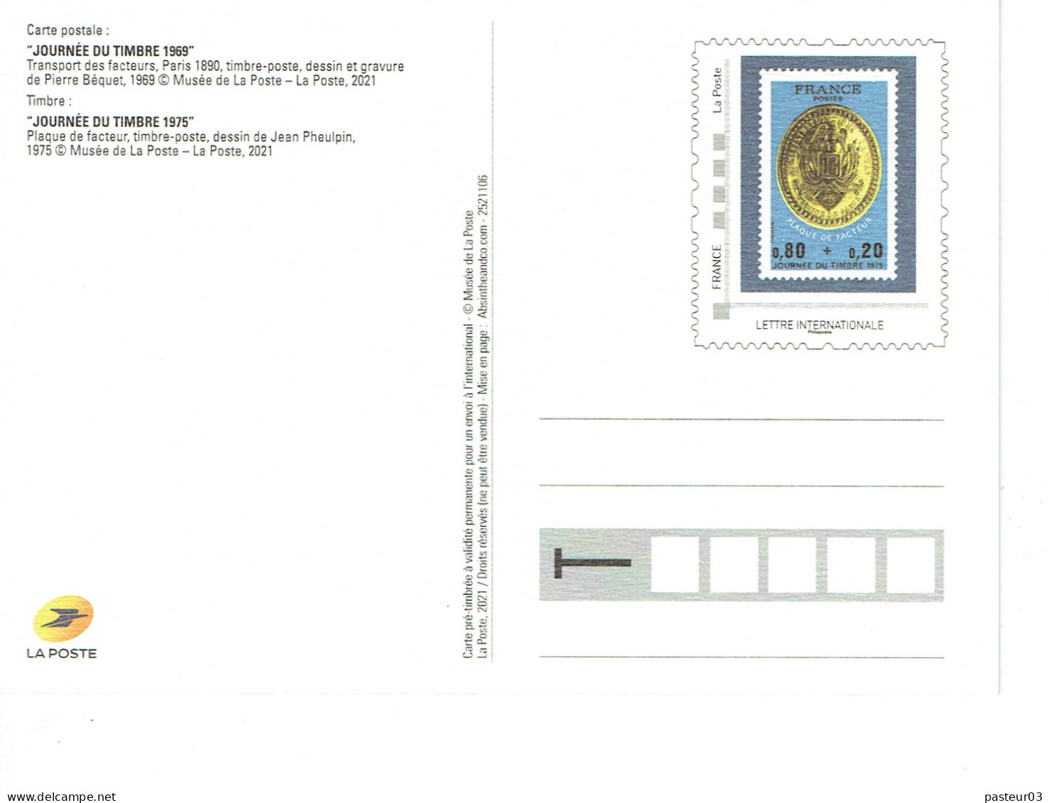 Série De 4 Entiers Journées Du Timbre Reproduction éditées Par Le Musée De La Poste Voir Liste Tarif International - Cartes-lettres