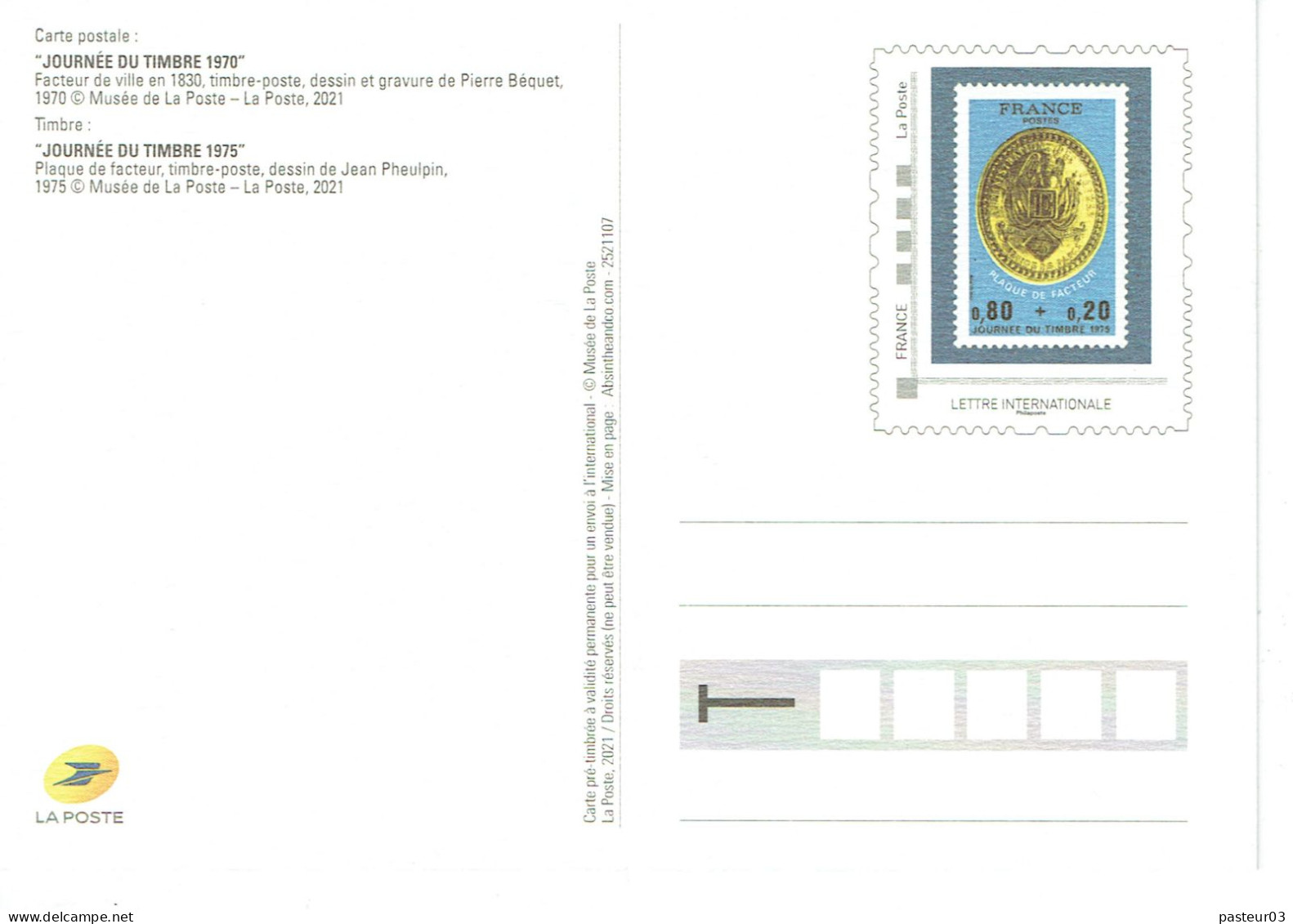 Série De 4 Entiers Journées Du Timbre Reproduction éditées Par Le Musée De La Poste Voir Liste Tarif International - Cartoline-lettere