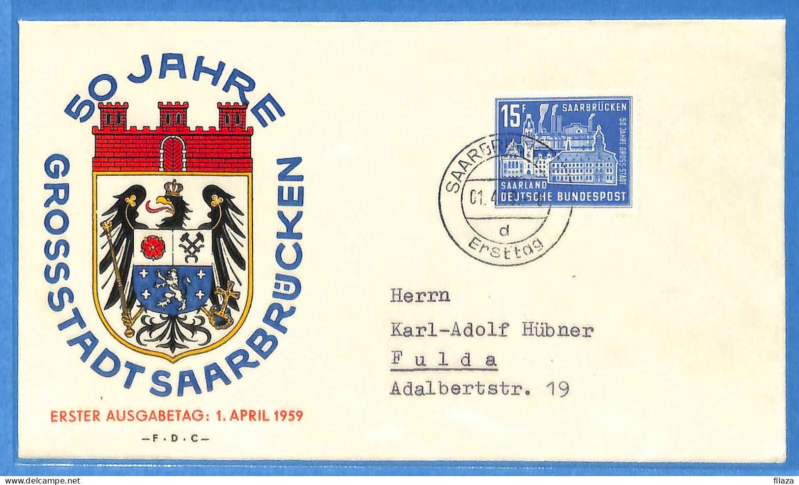 Saar - 1959 - Lettre FDC De Saarbrücken - G31045 - FDC