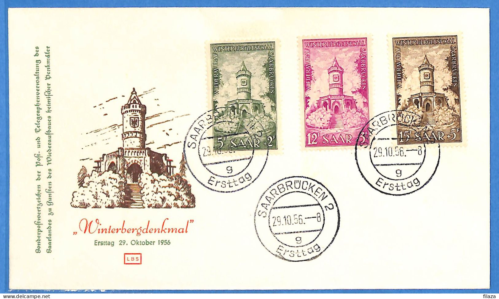 Saar - 1956 - Carte Postale FDC De Saarbrücken - G31013 - FDC