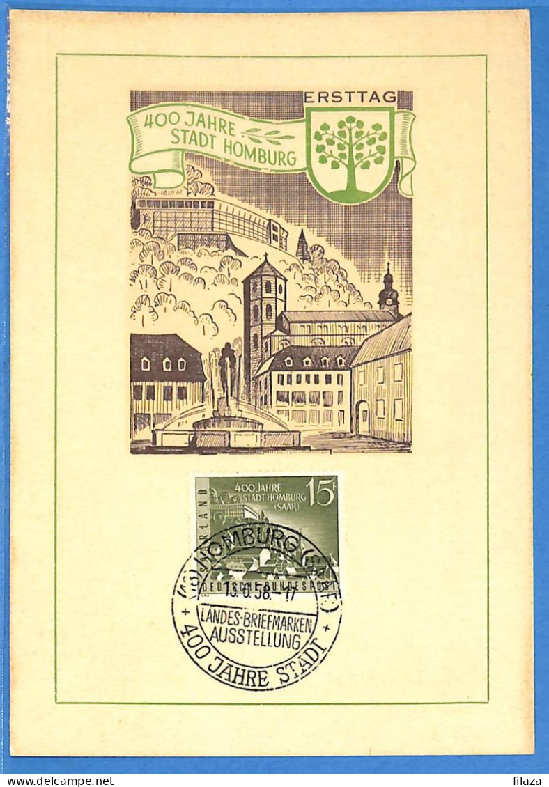 Saar - 1958 - Carte Postale FDC De Saarbrücken - G31009 - FDC