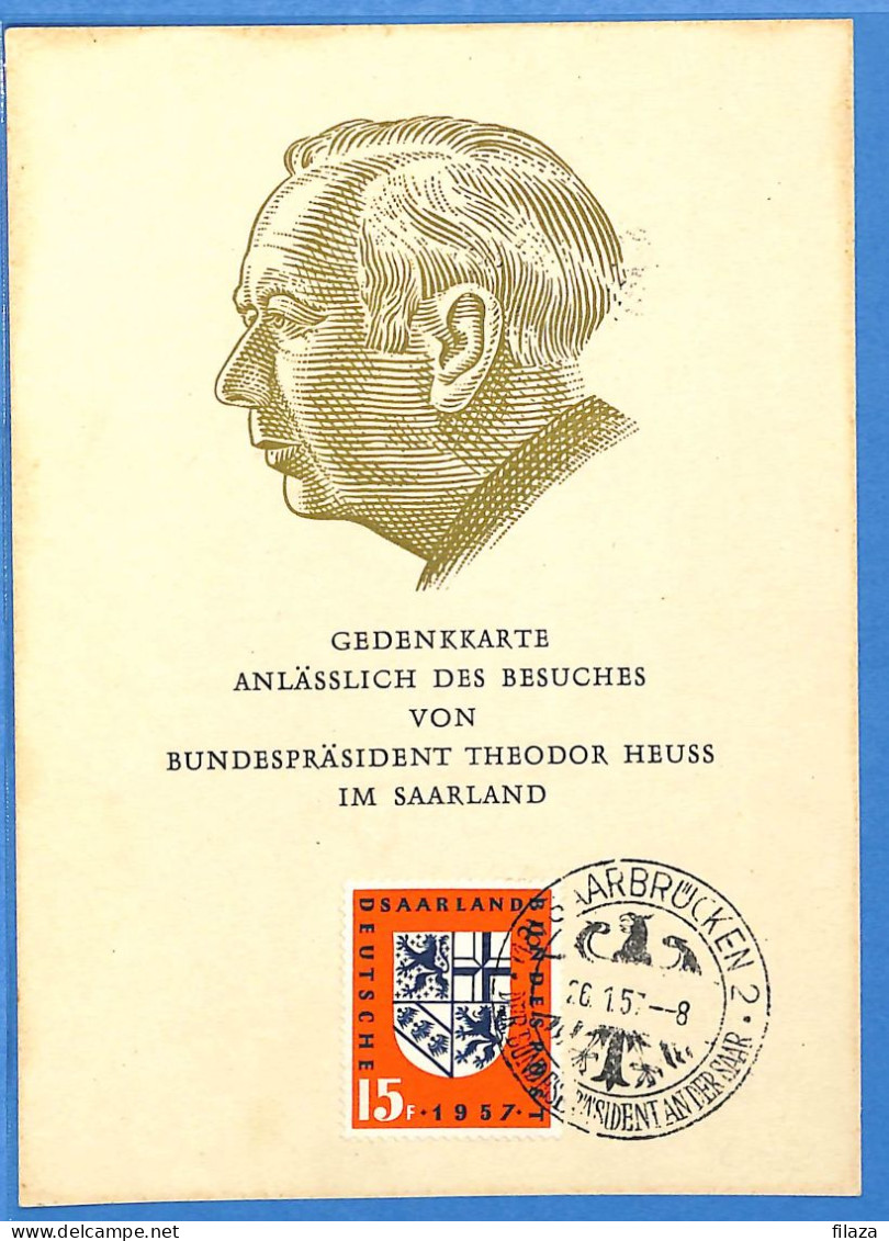 Saar - 1957 - Carte Postale FDC De Saarbrücken - G31010 - FDC