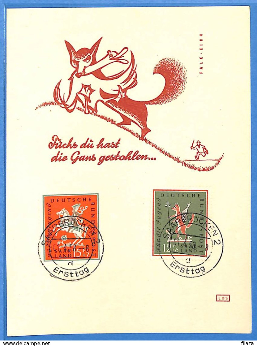 Saar - 1958 - Carte Postale FDC De Saarbrücken - G30994 - FDC