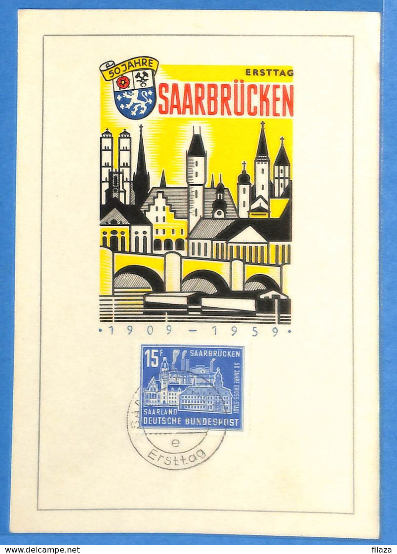 Saar - 1959 - Carte Postale FDC De Saarbrücken - G30999 - FDC